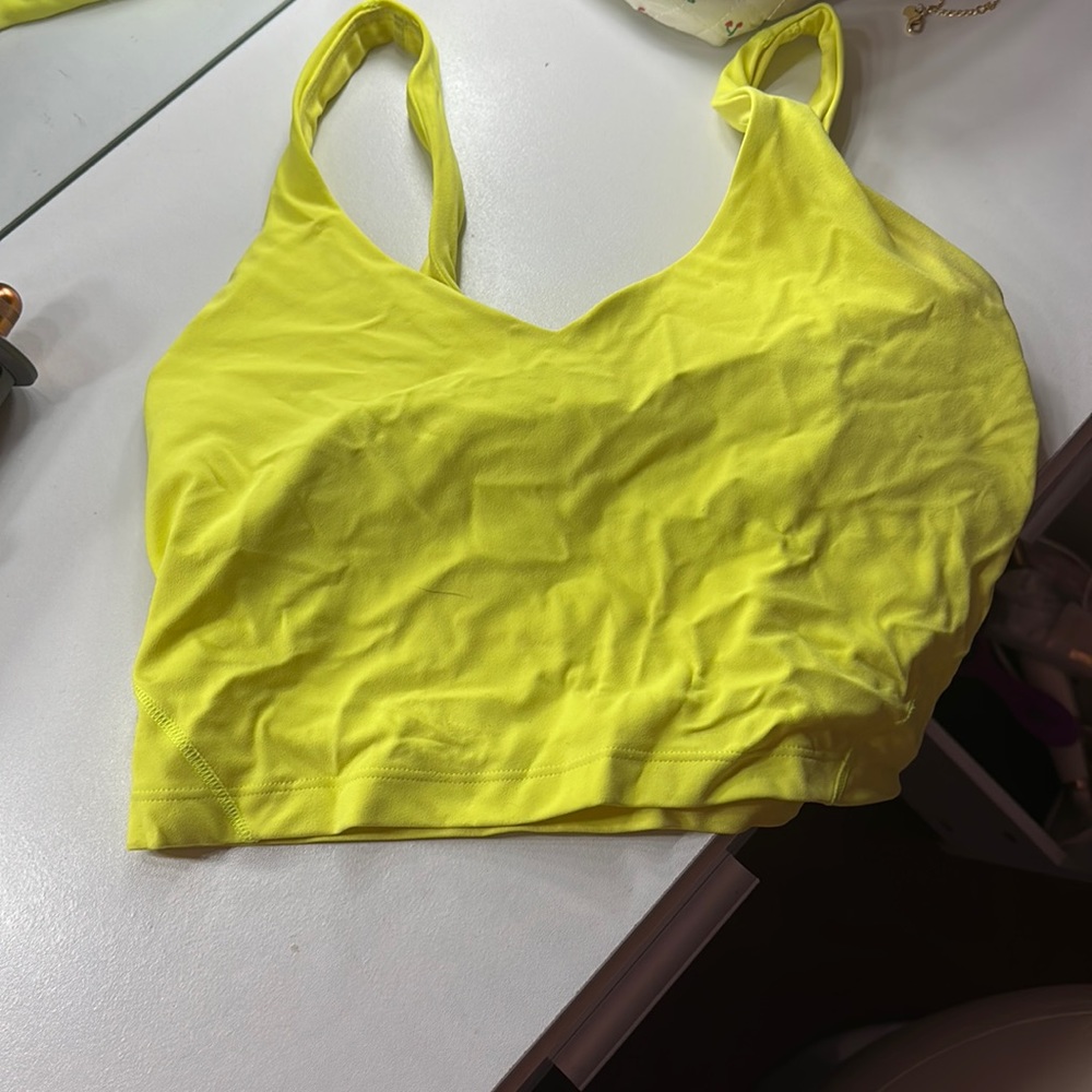 Neon yellow lulu lemon tank